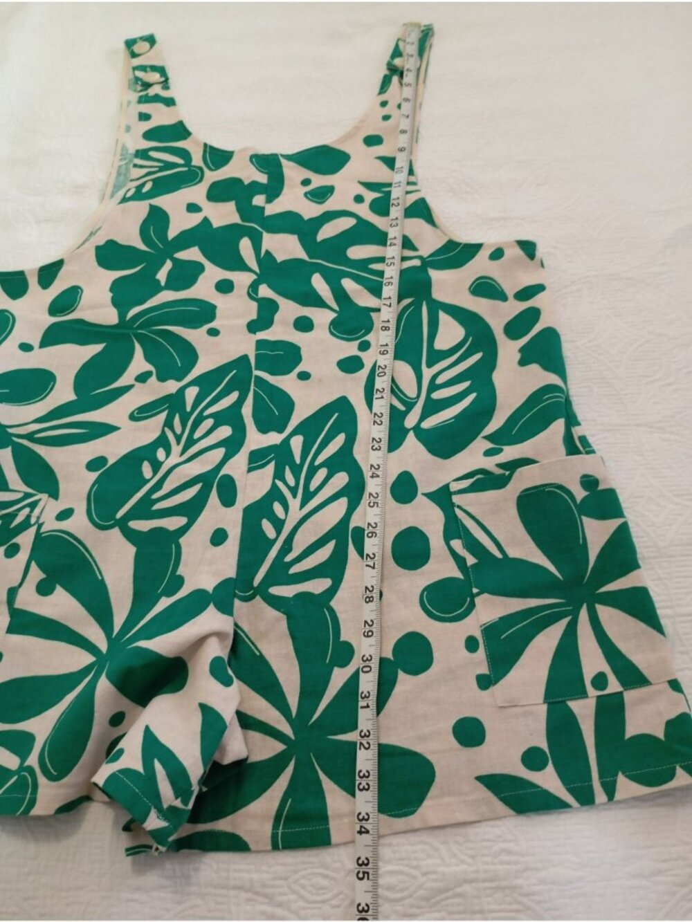 Anthropologie Corey Lynn Calter Romper Green Tank Linen-Blend Pockets Size M - Picture 12 of 13